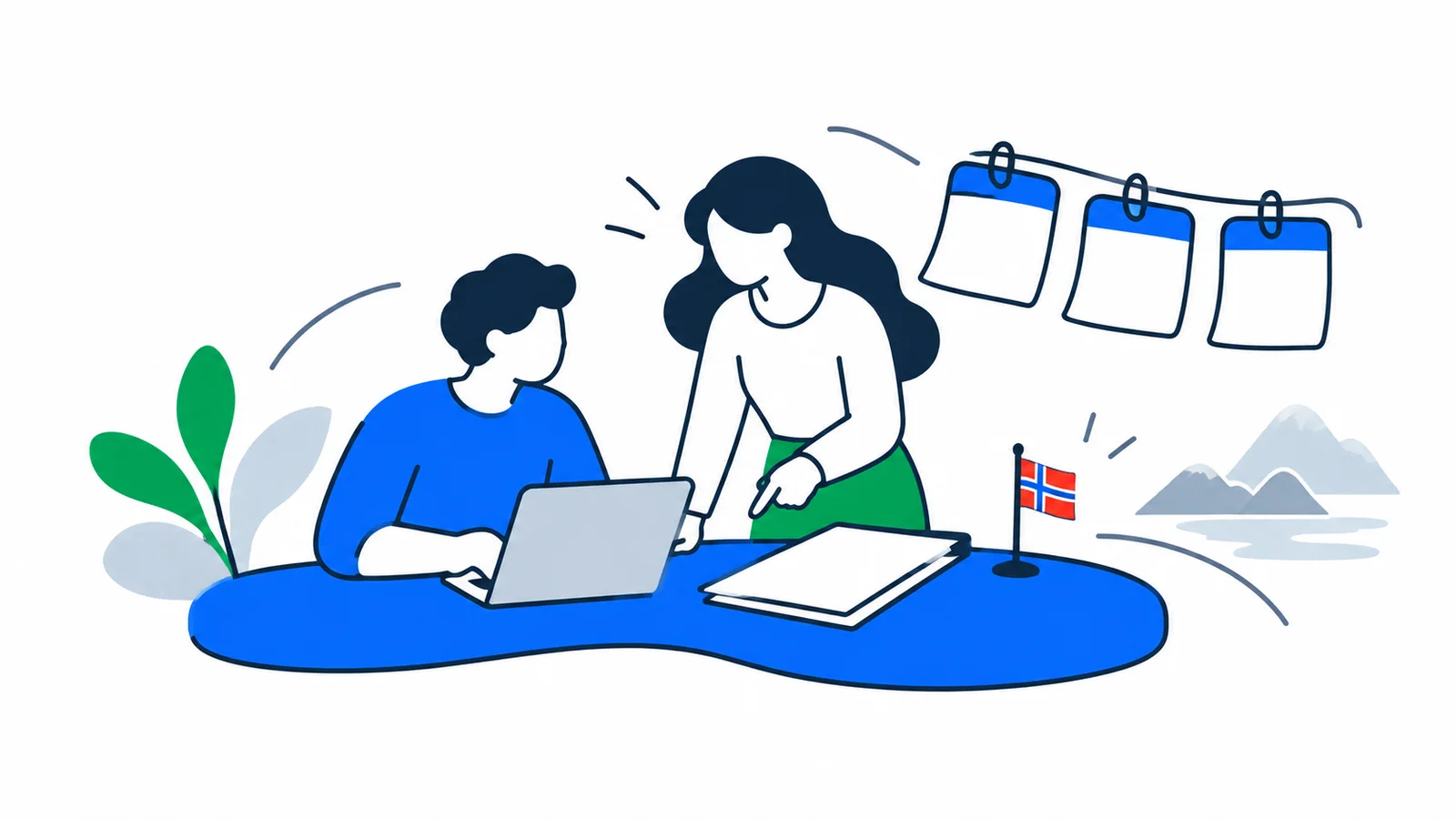 Illustration about Probation period in Norway: rules, dismissal and notice