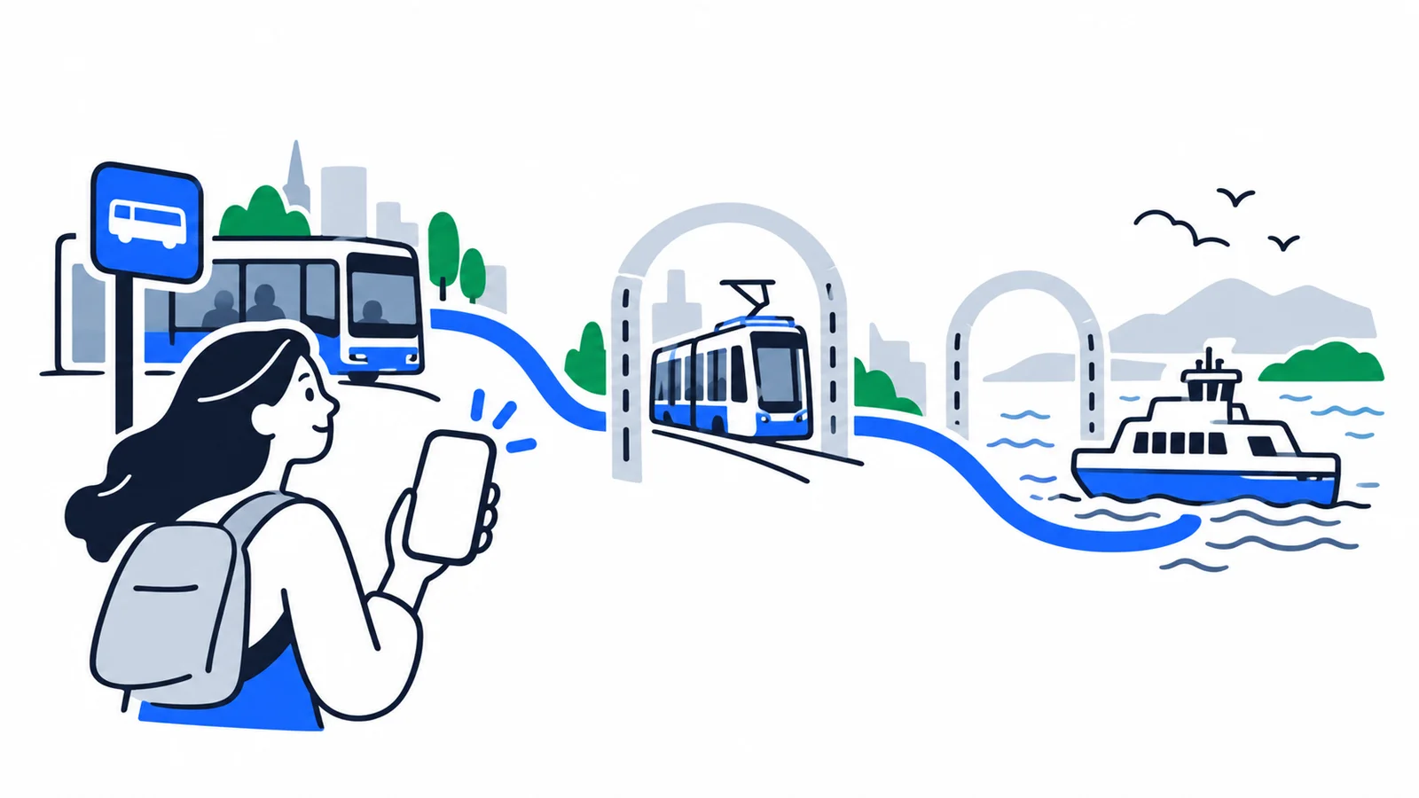Illustration about Collective transport in Norway: tickets, zones and apps