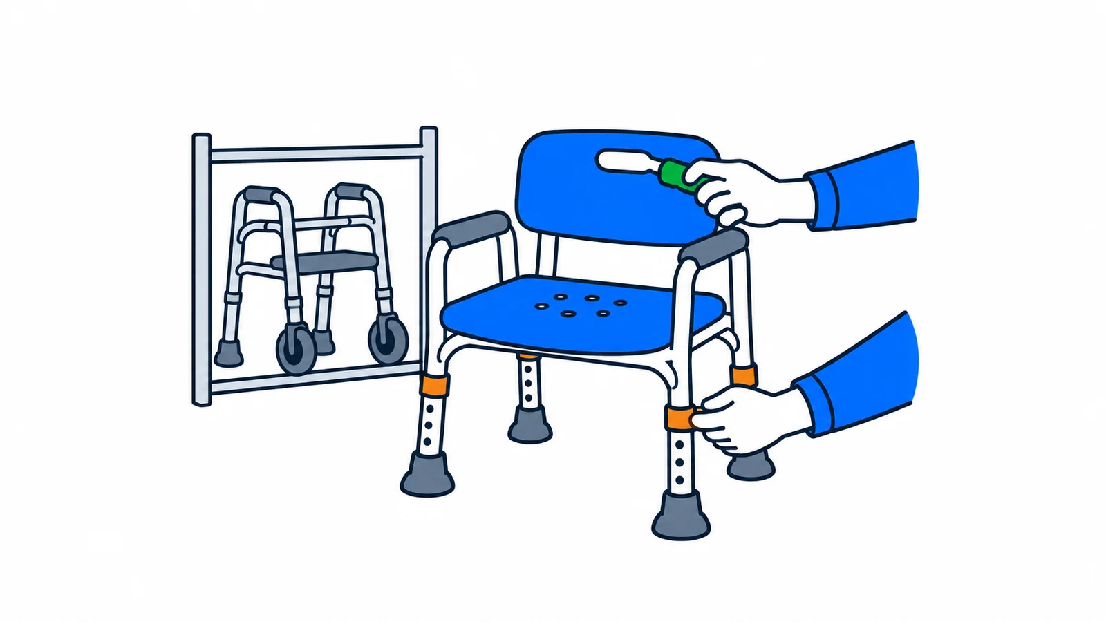 Illustration about Borrow equipment after an injury: start with your municipality