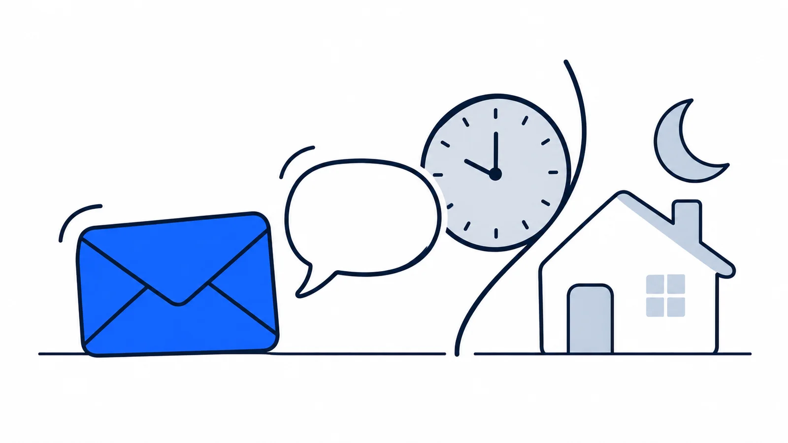 Illustration about Emails after work: clarify expectations