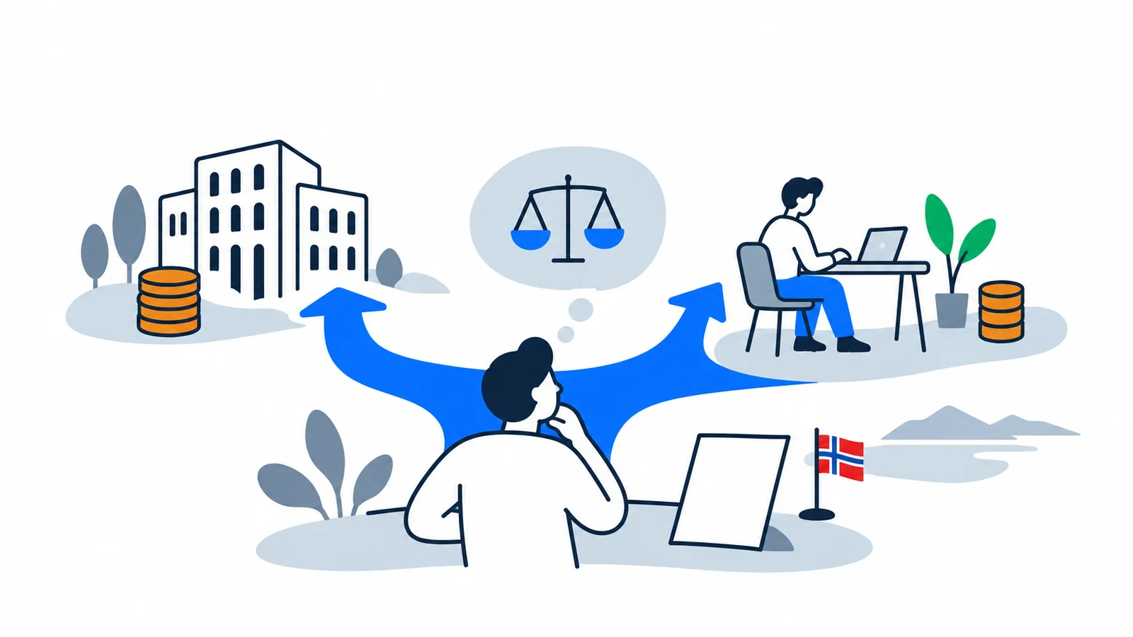 Illustration about Start a limited company: AS or sole proprietorship