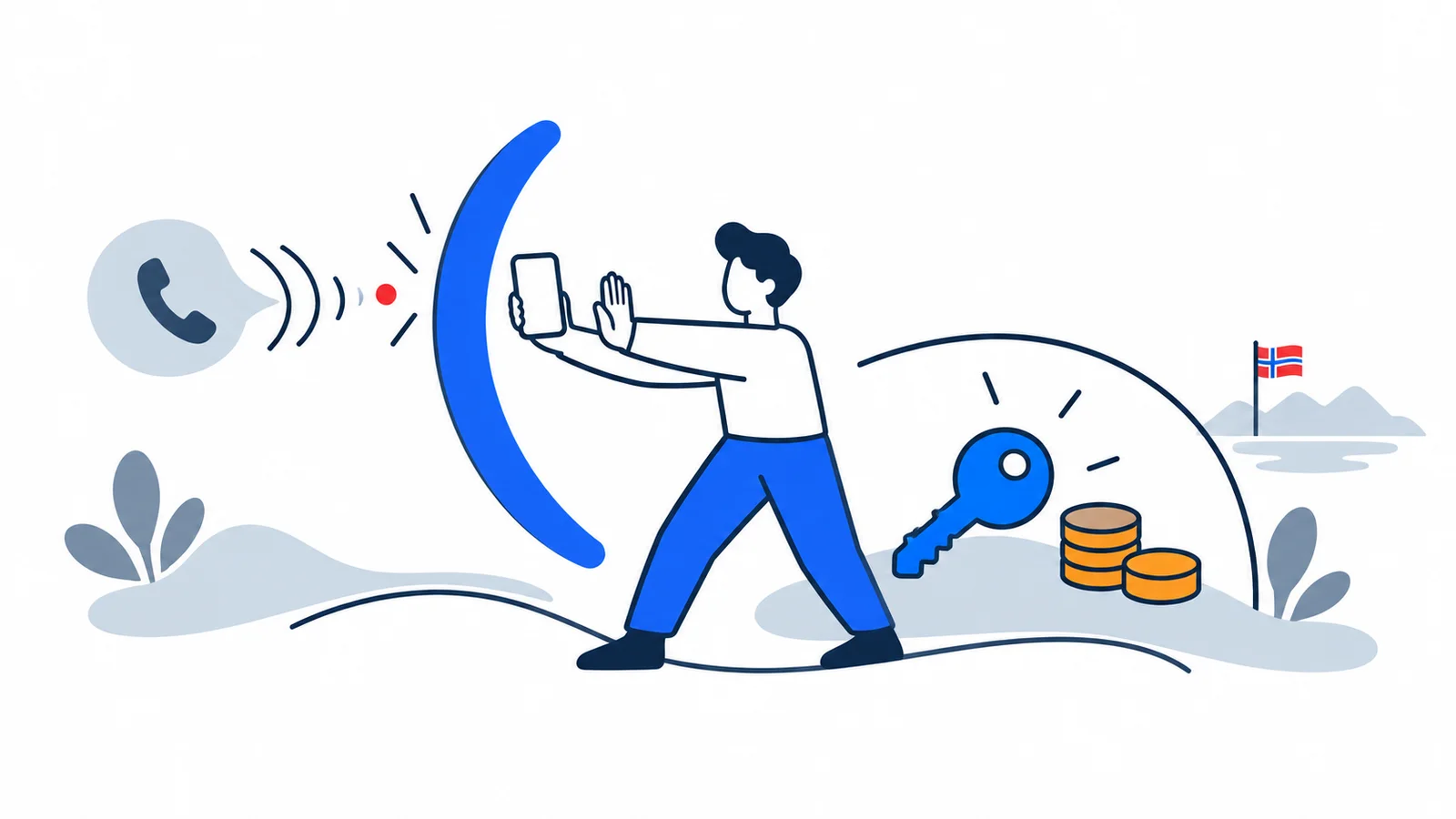 Illustration about BankID fraud in Norway 2026: how to stop the pressure