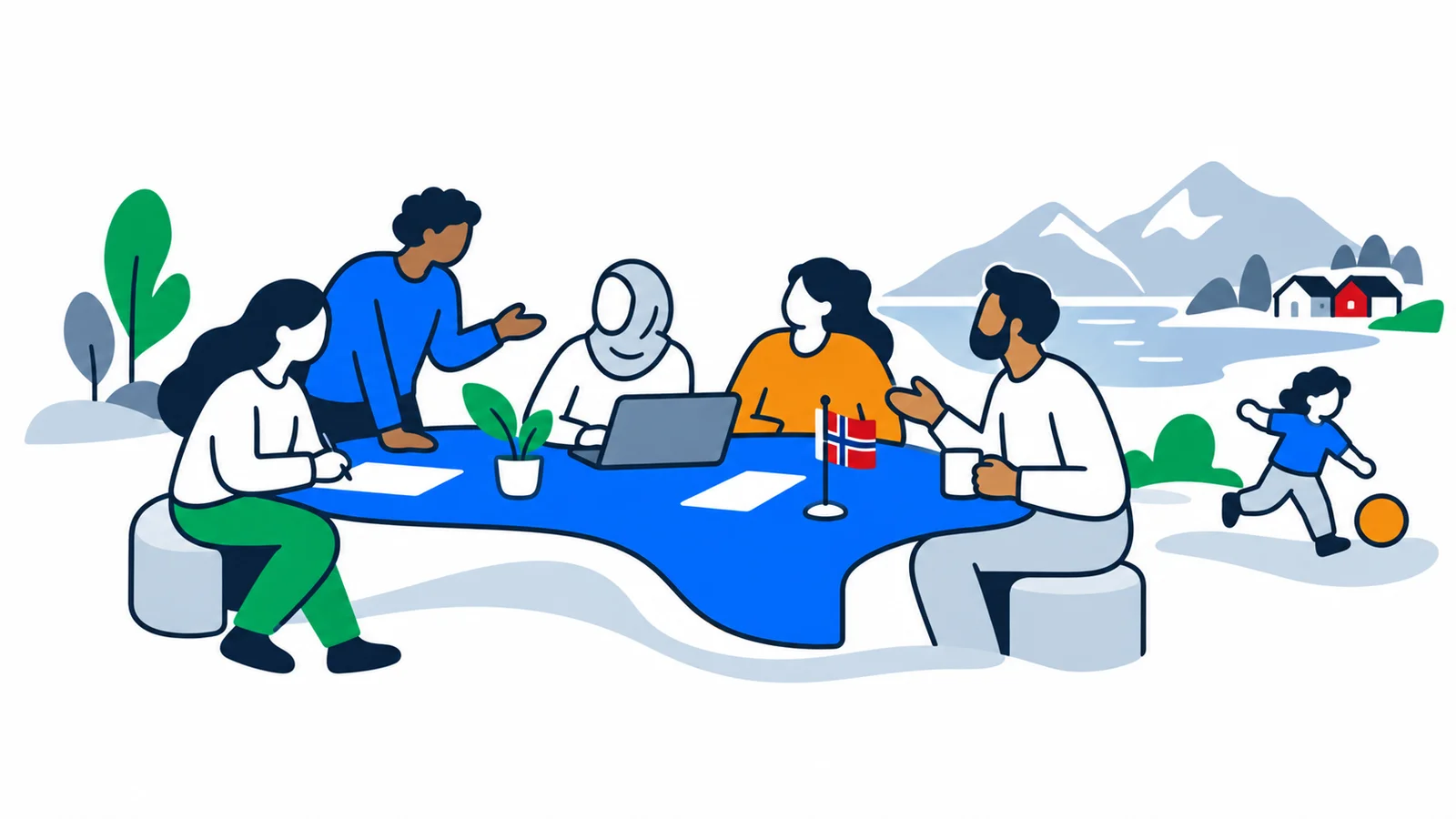 Illustration about Multicultural Norway: immigration and diversity