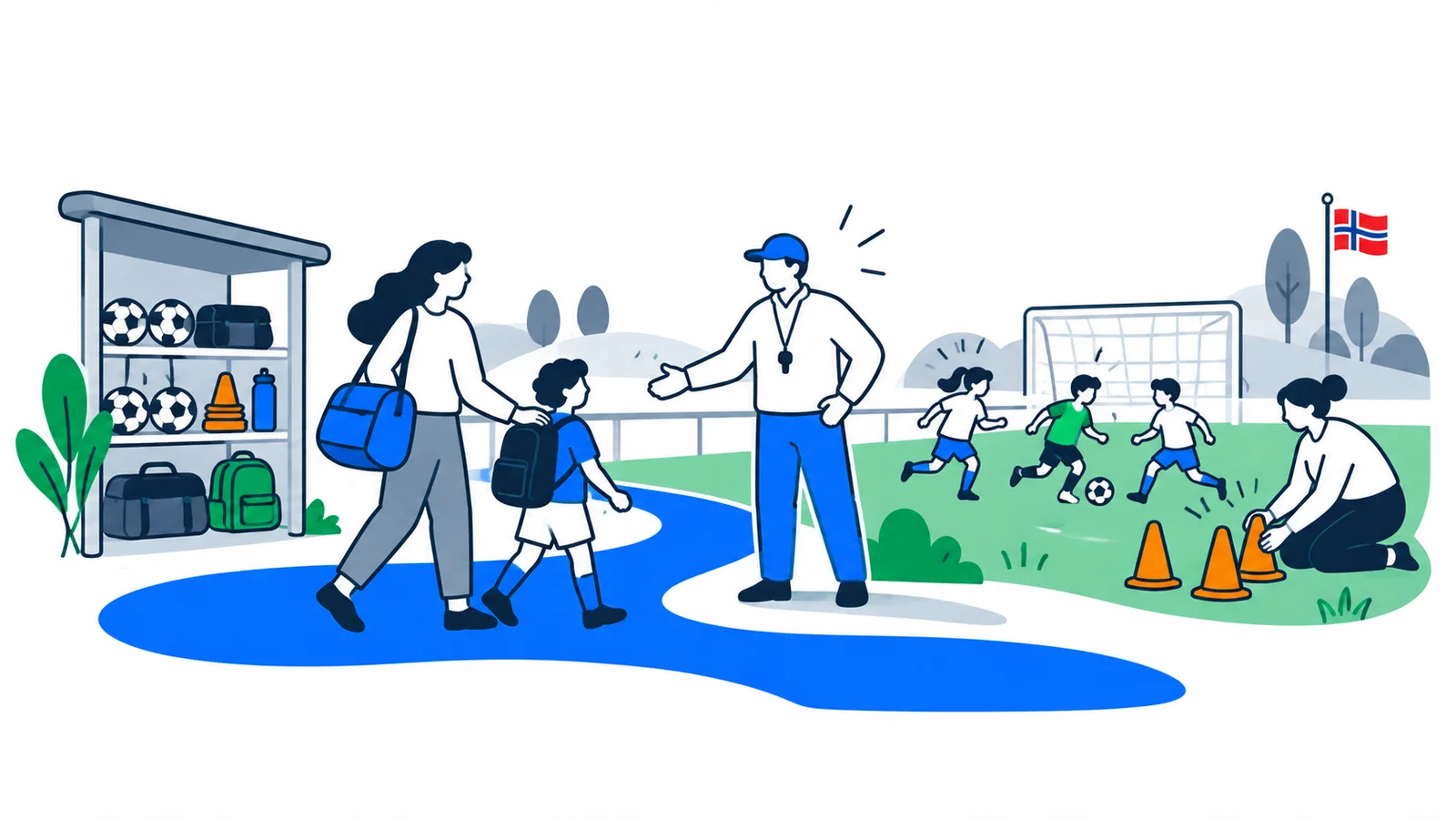 Illustration about How to register your child for football and sports in Norway