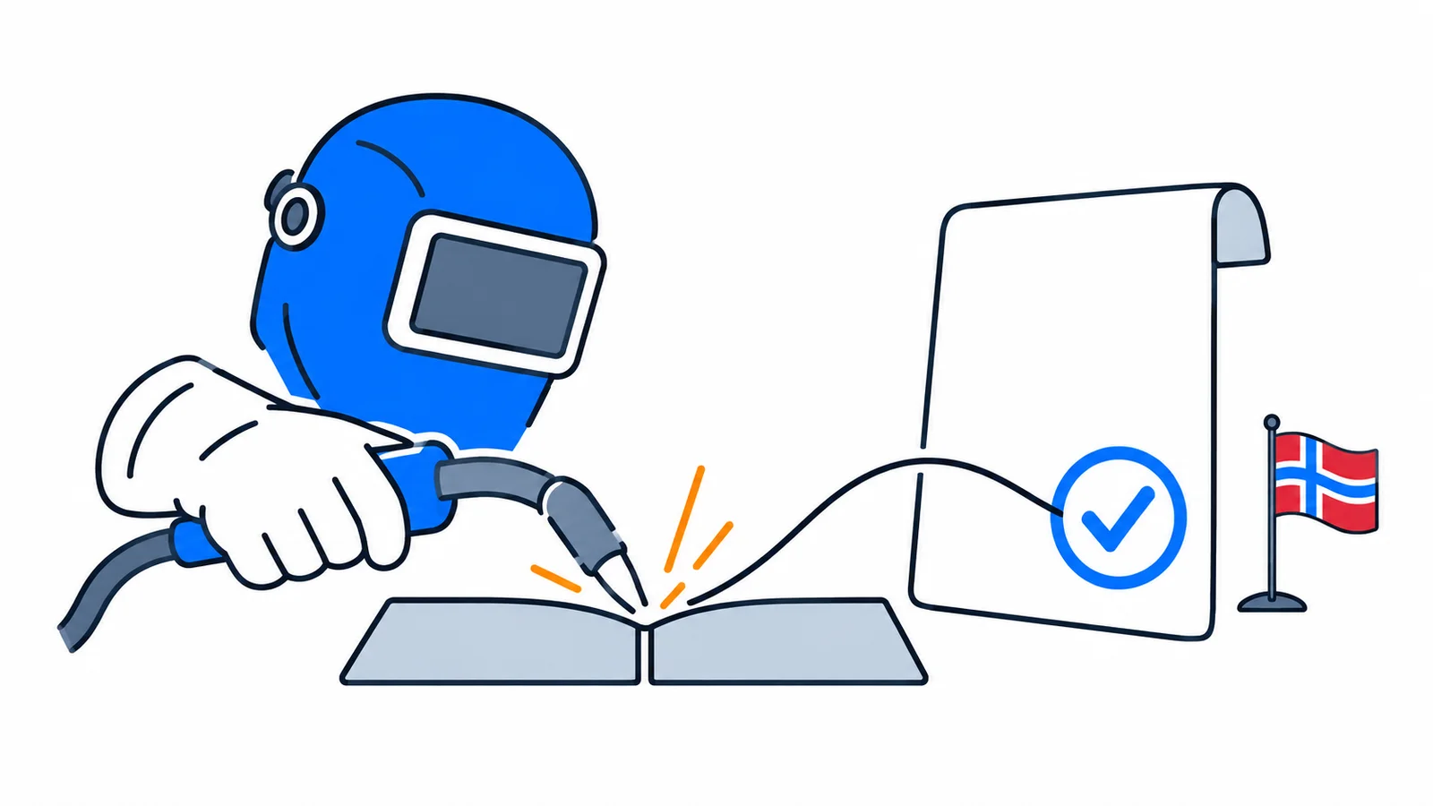 Illustration about Welder in Norway: show your competence in 2026