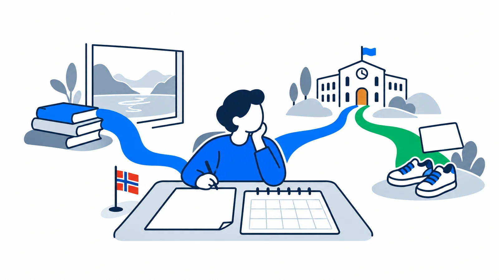 Illustration about Grades and absence in Norwegian school: here are the rules