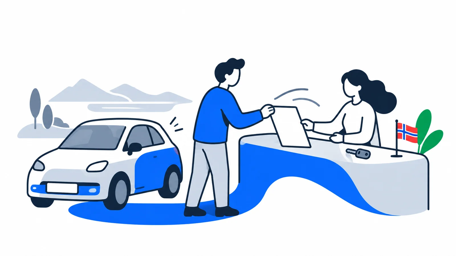 Illustration about Re-registering a car in Norway: ownership transfer step by step