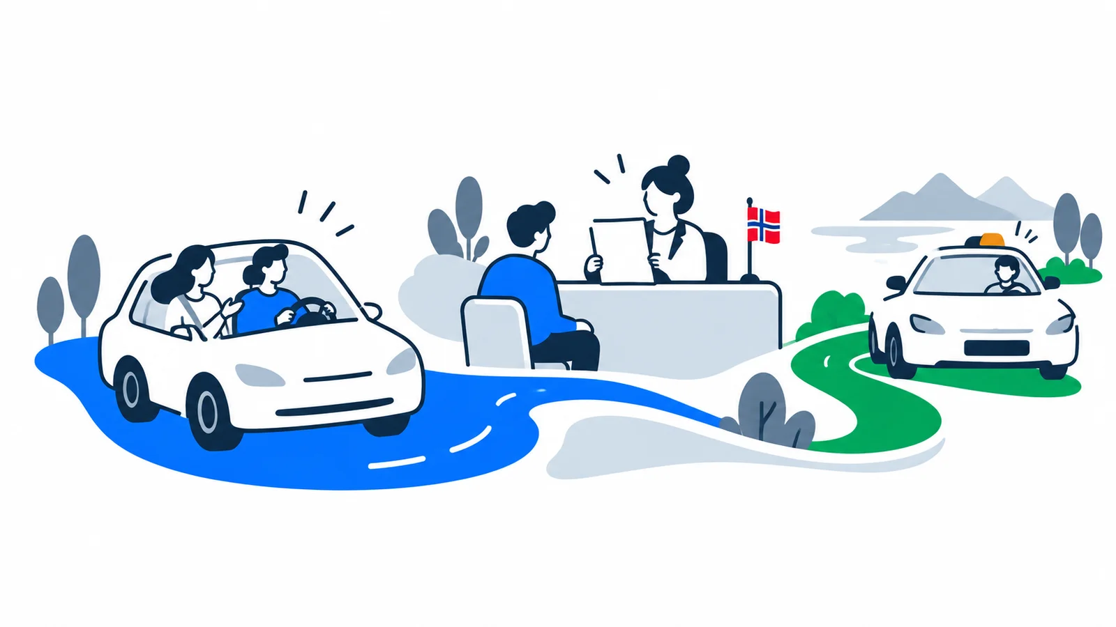 Illustration about Become a Taxi Driver in Norway: Exam, License and Permit