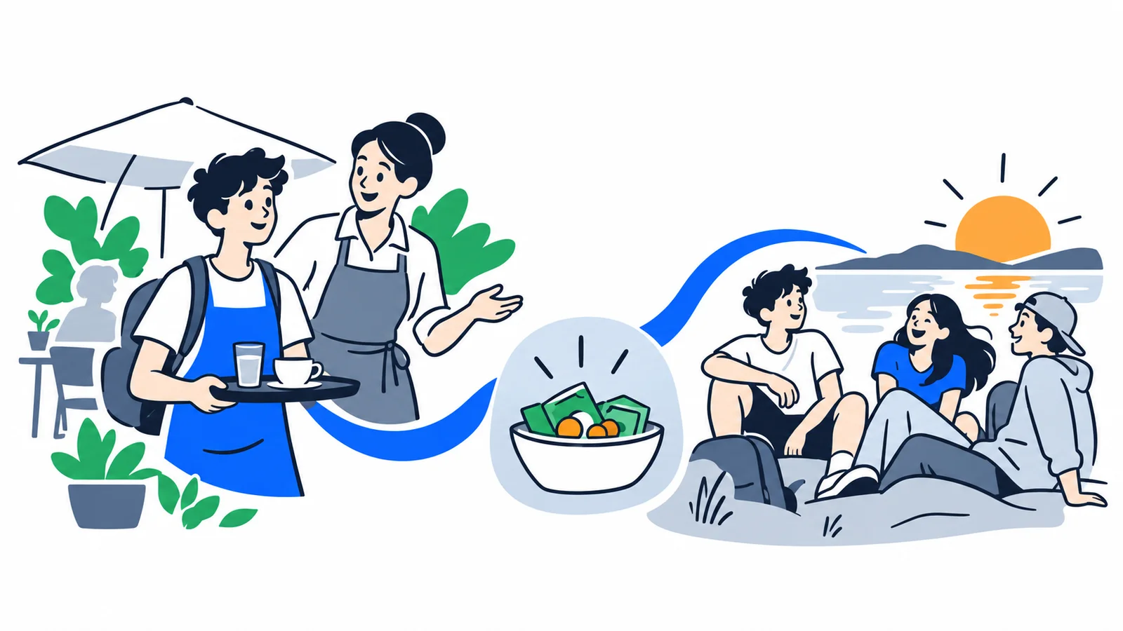 Illustration about Summer job in Norway: rules for age, tax card and salary