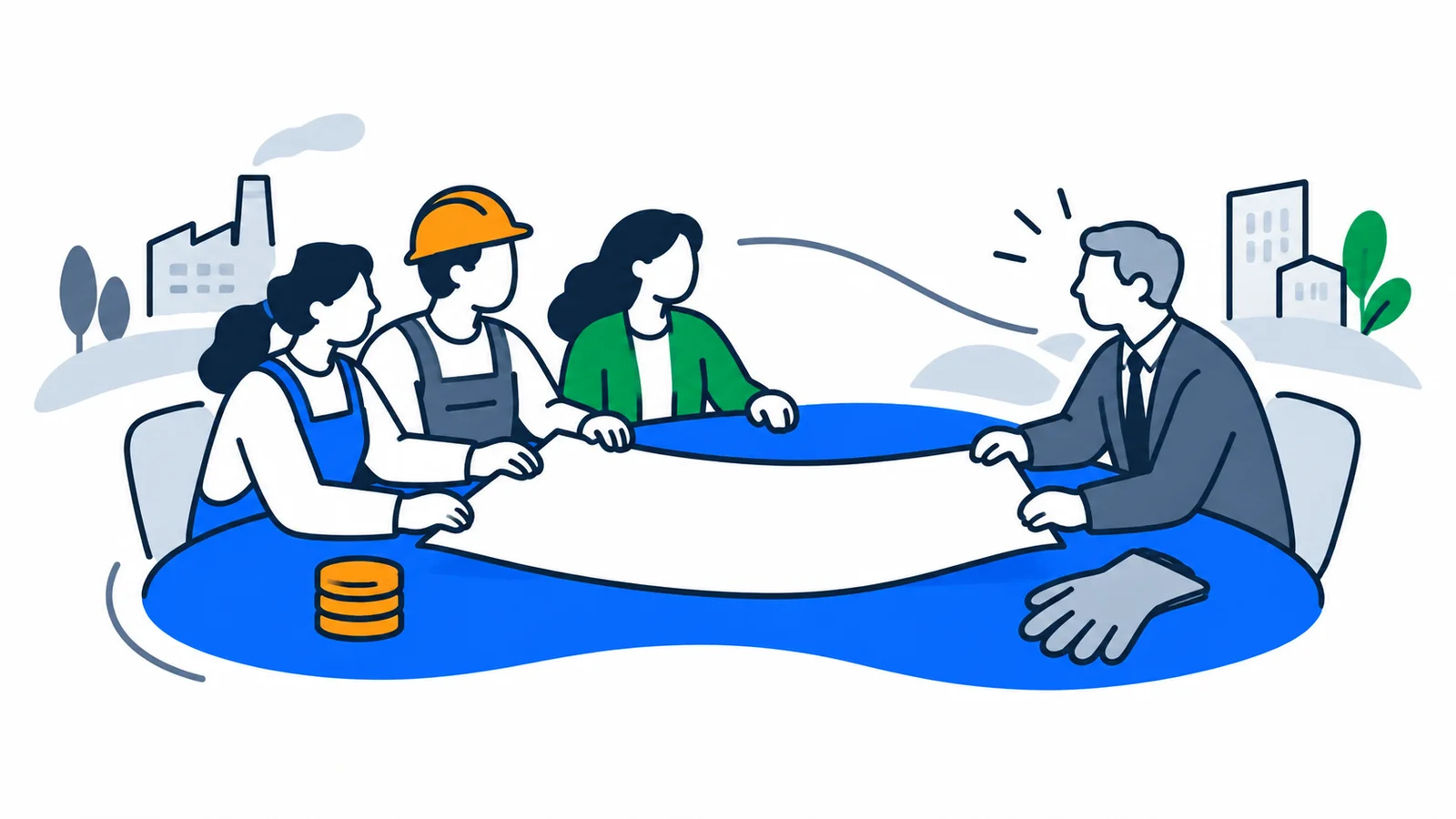 Illustration about Trade Unions and the Norwegian Labour Model