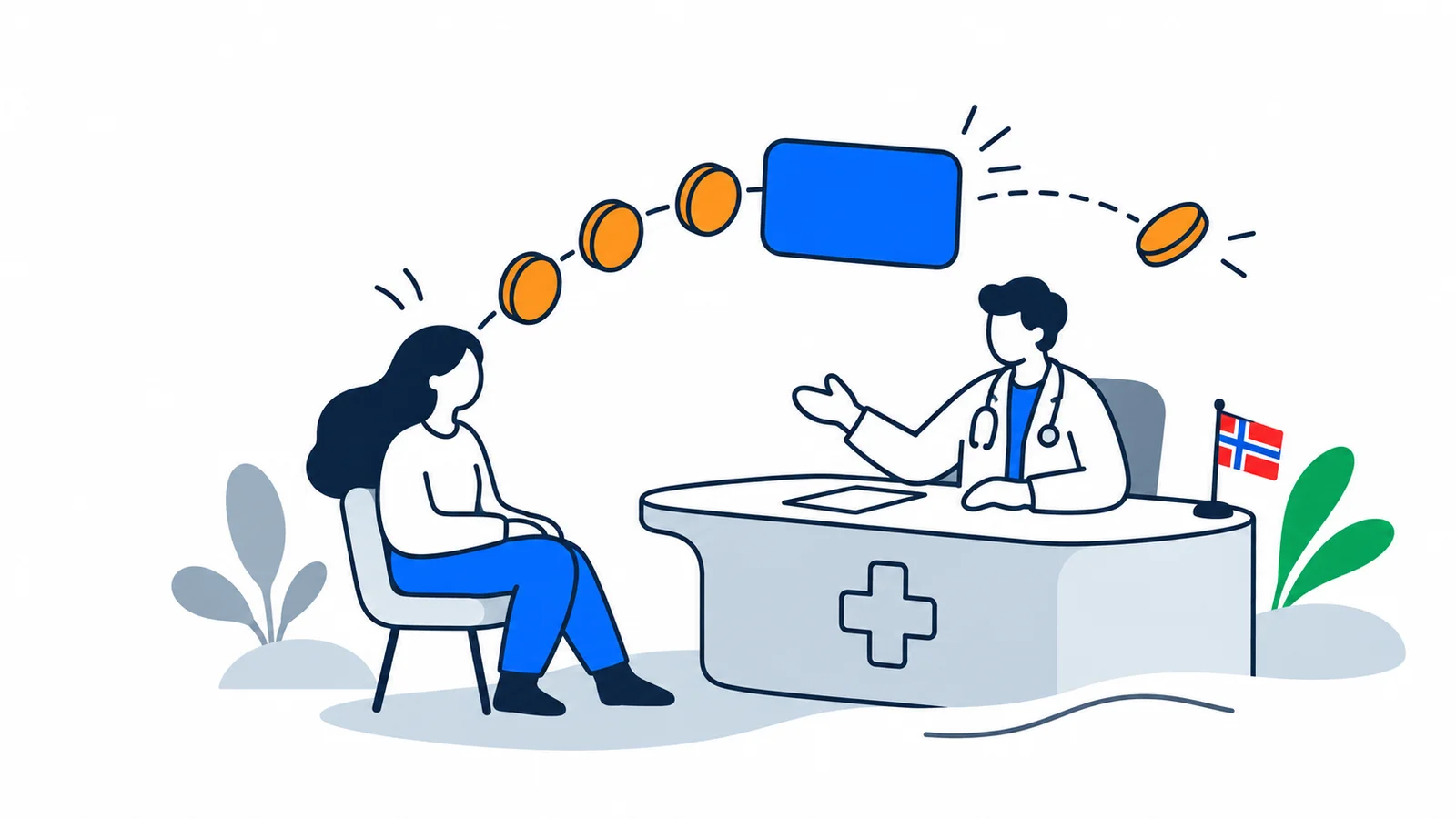Illustration about Healthcare frikort 2026: why doctor fees stop suddenly