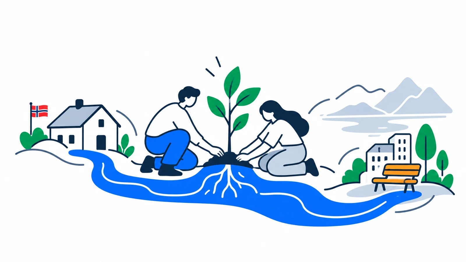 Illustration about Sustainability in Norway