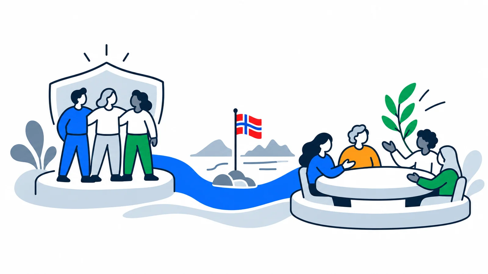 Illustration about Norway in NATO and the UN: defense and cooperation in the world