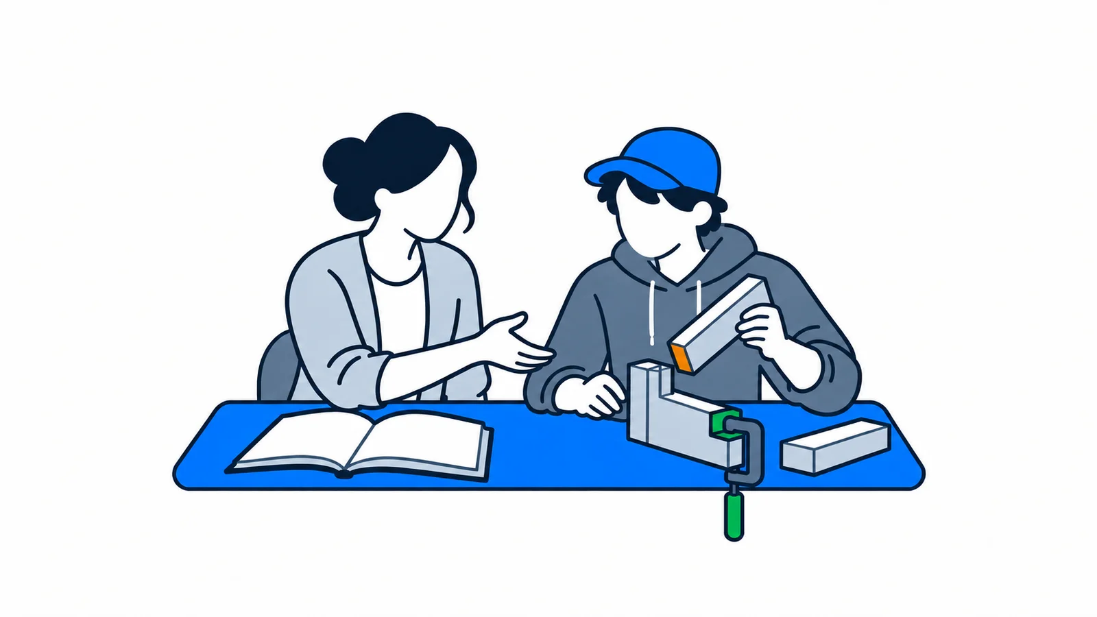Illustration about Outside education and work: how the OT follow-up service helps