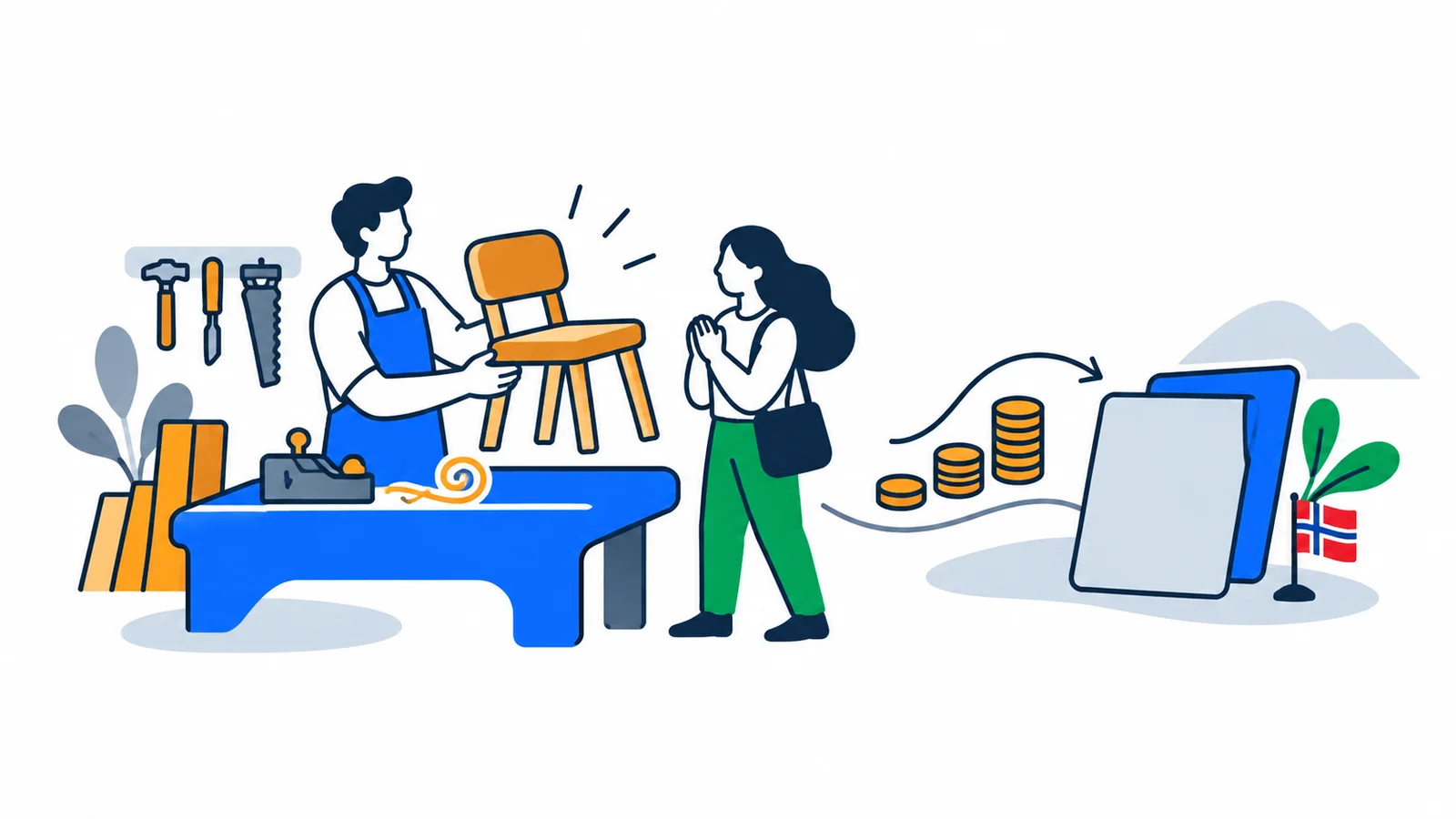 Illustration about Residence permit as a self-employed person