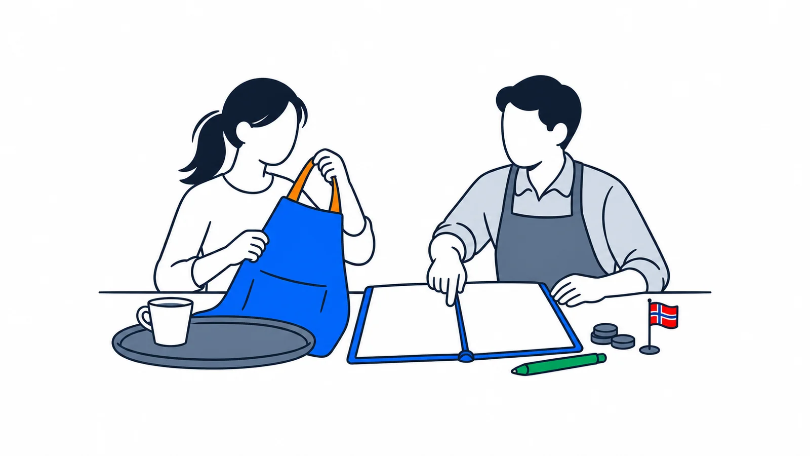 Illustration about Trial shift in Norway: agree on pay before starting