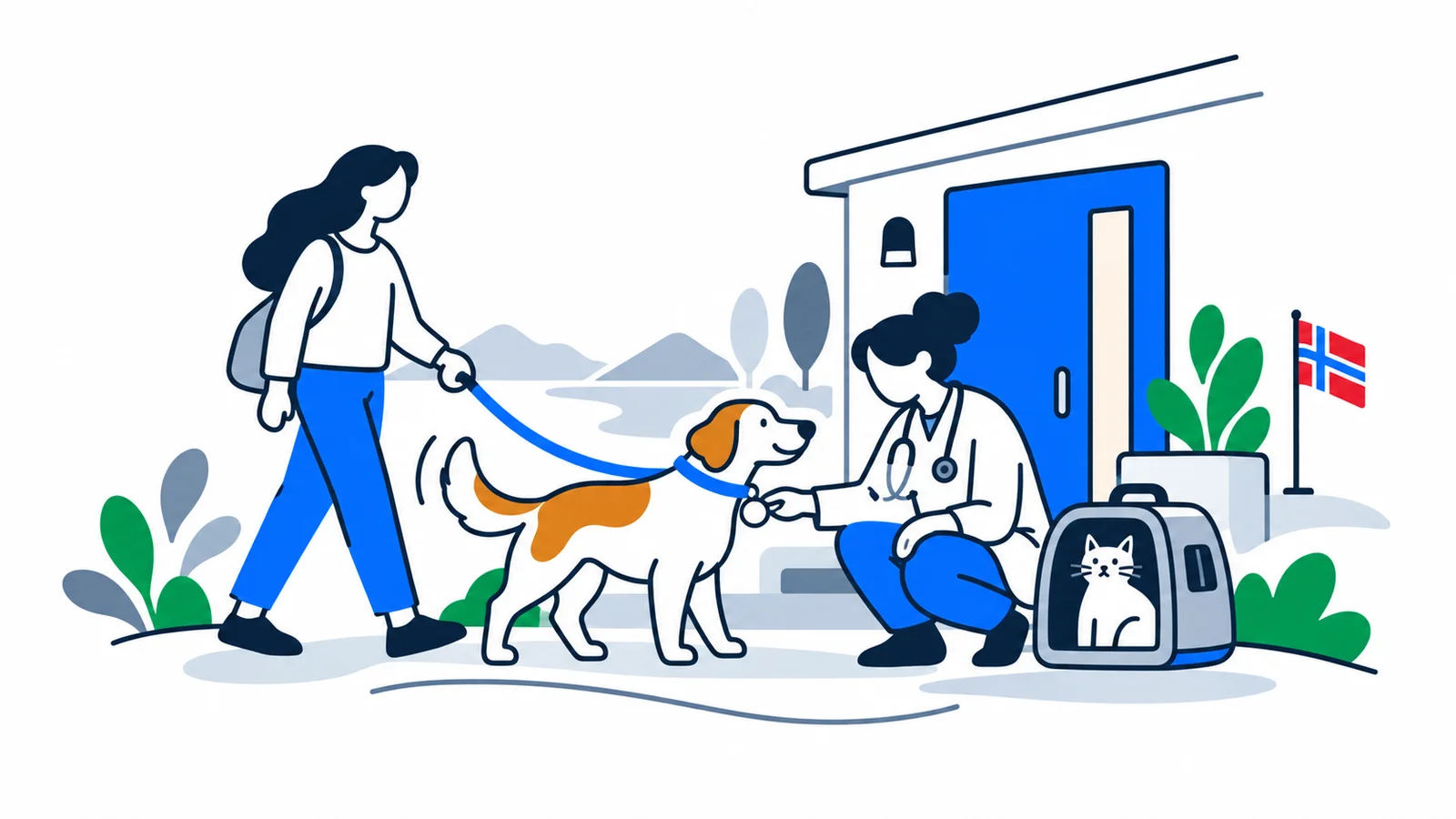 Illustration about Pets in Norway: rules for dogs and cats