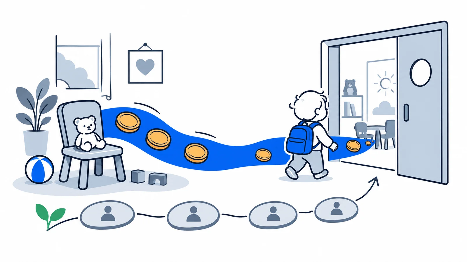 Illustration about Kontantstøtte 2026: amount, the 5-year rule and barnehage