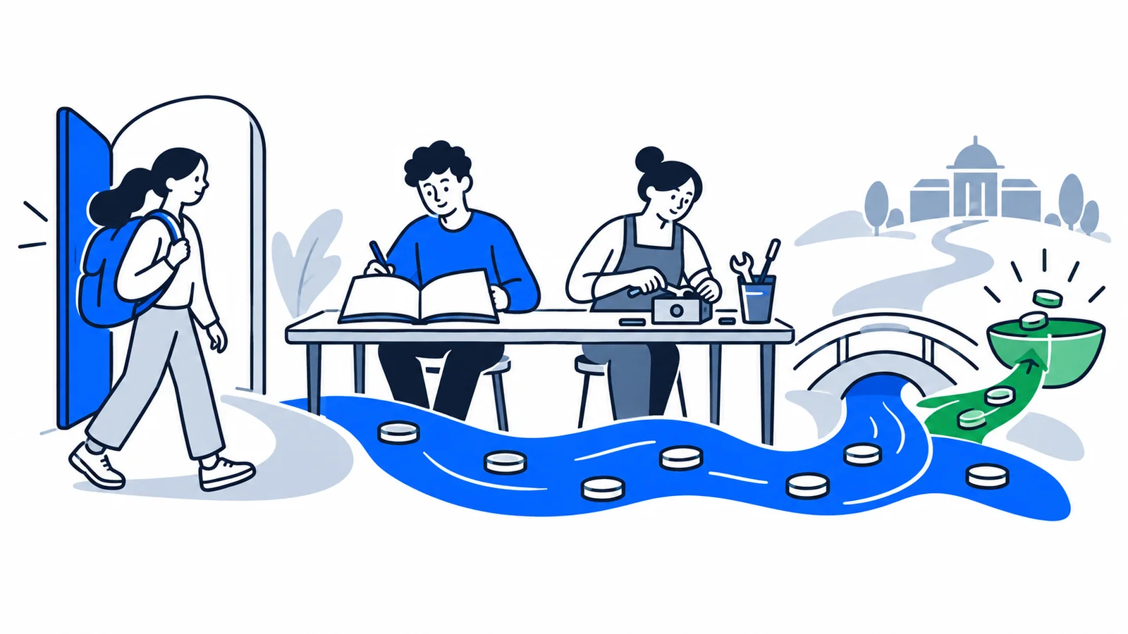 Illustration about Higher education and Lånekassen in Norway: admission and support