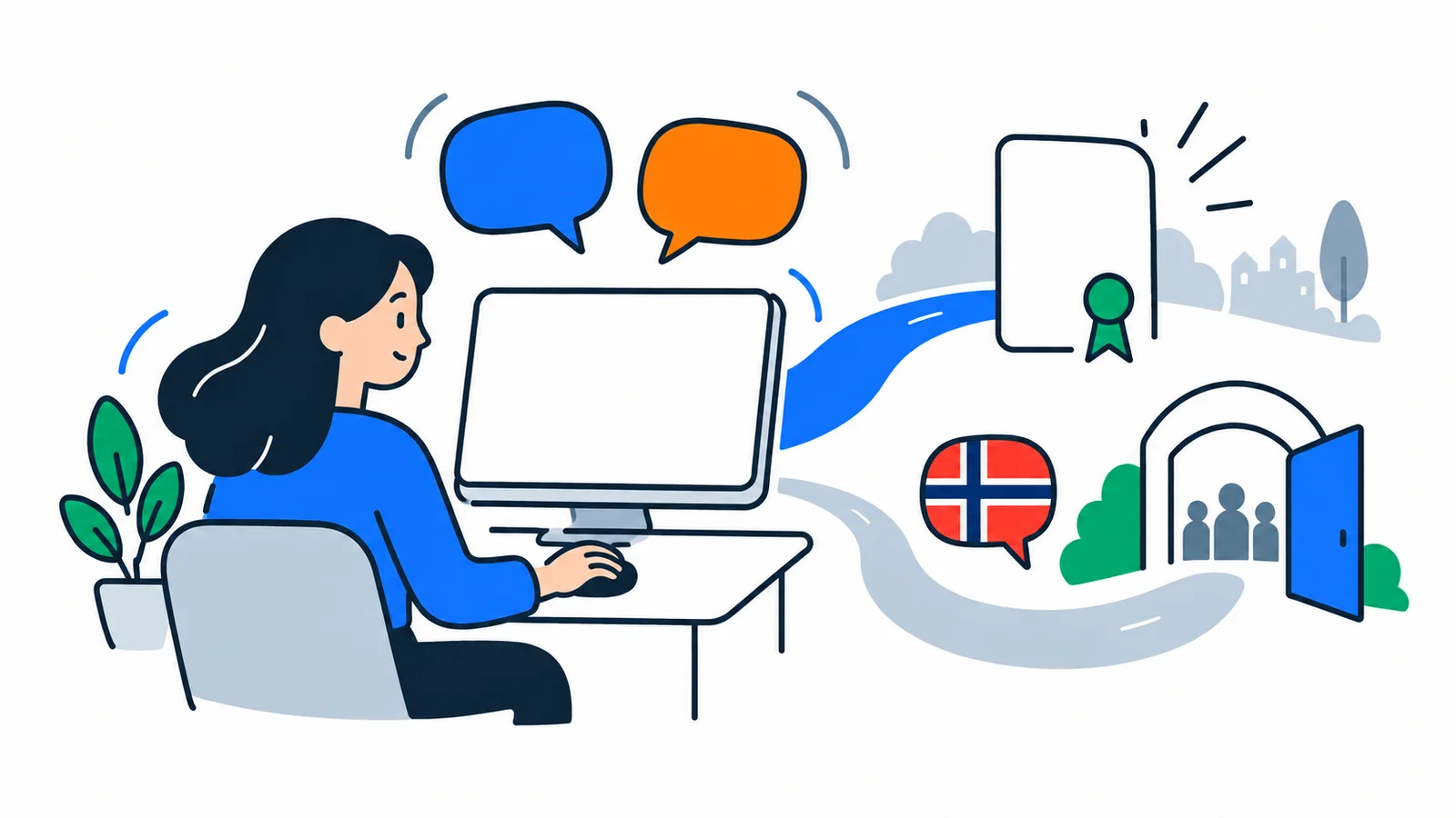 Illustration about Samfunnskunnskapsprøven in Ukrainian 2026: how to take it