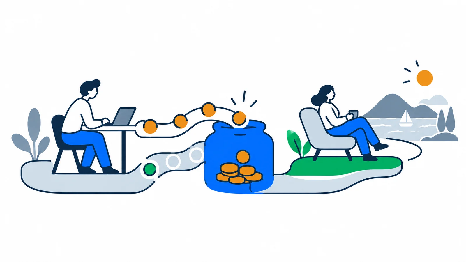 Illustration about Occupational Pension from Employer: OTP, AFP and IPS