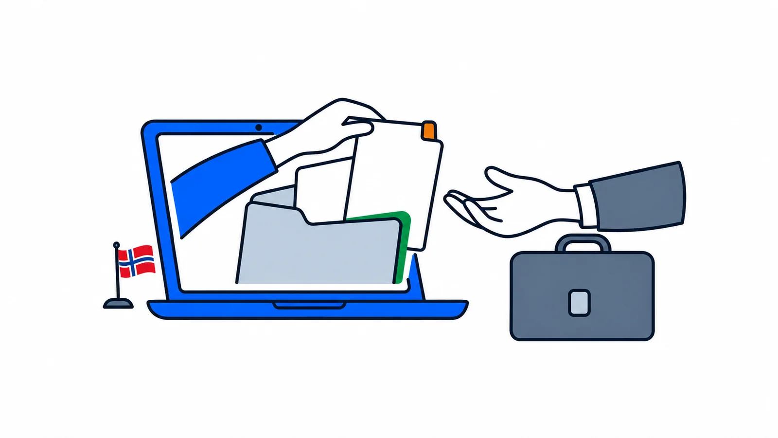 Illustration about Vitnemålsportalen: share grades with an employer