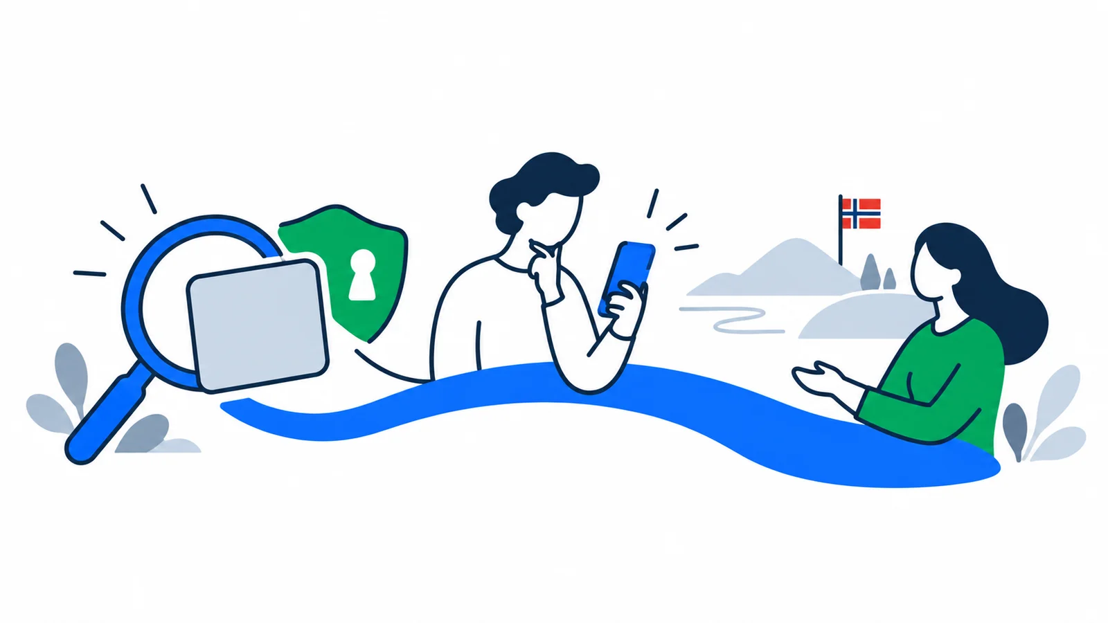 Illustrasjon om Digital dømmekraft i Norge: trygg og kritisk på nett
