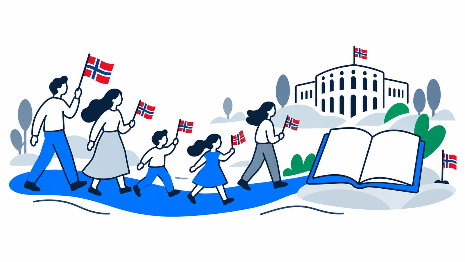 Illustrasjon om Grunnloven og 17. mai: Norges nasjonaldag forklart