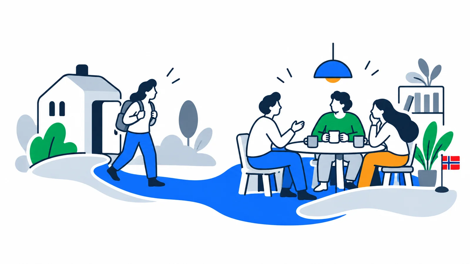 Illustration about Lonely in Norway? Here's How to Build a Network
