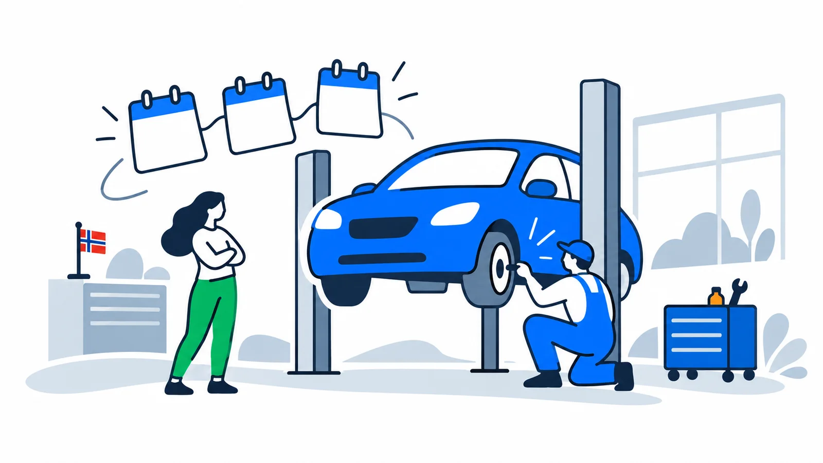 Illustration about EU-kontroll (PKK): when must your car be inspected, and what happens if you forget
