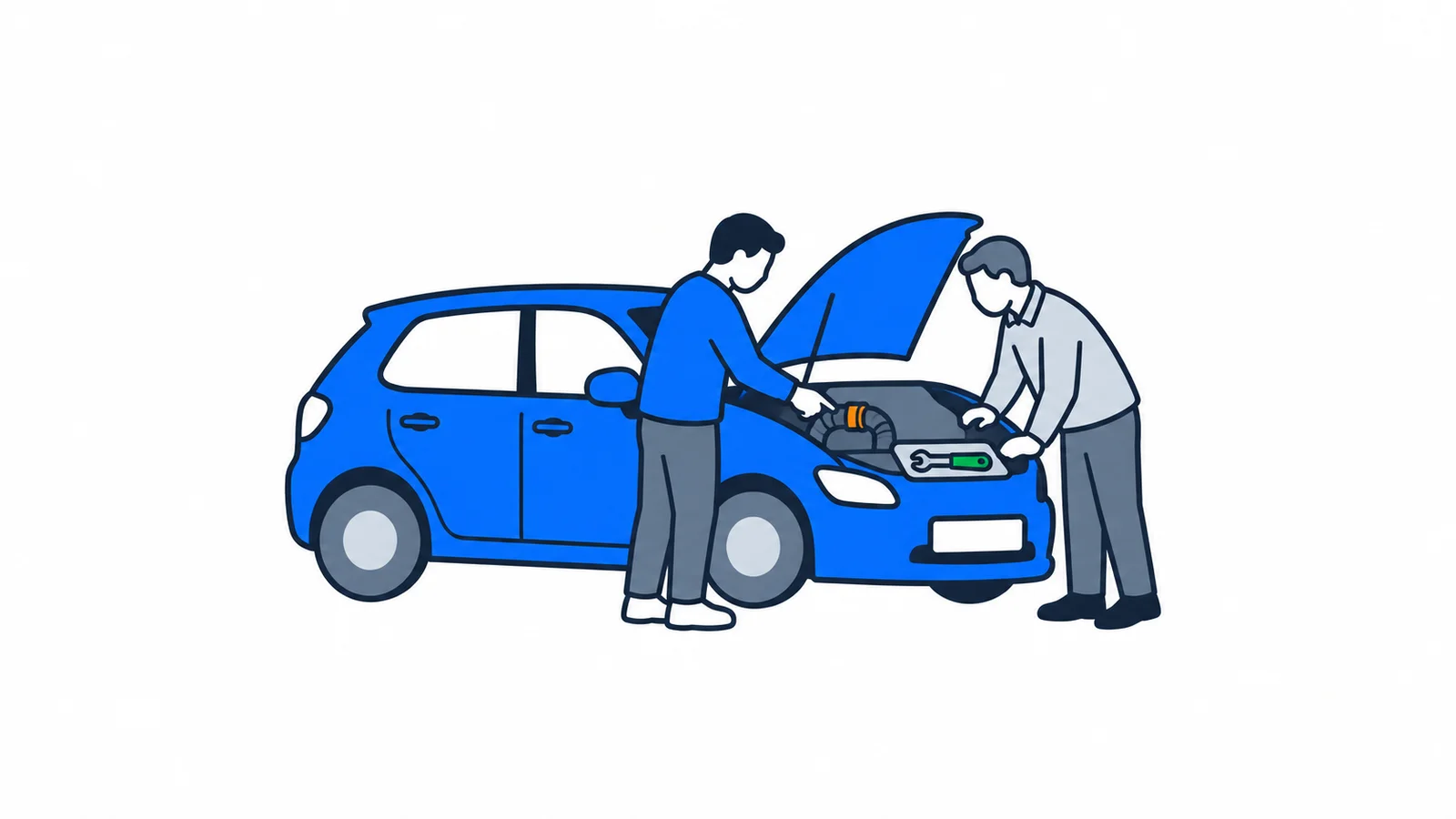 Illustration about Used-car faults: complain to the seller in the right order