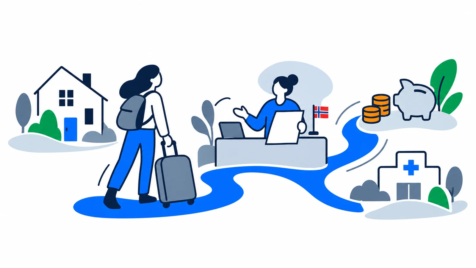Illustrasjon om Flytte fra Norge: sjekkliste for utflytting