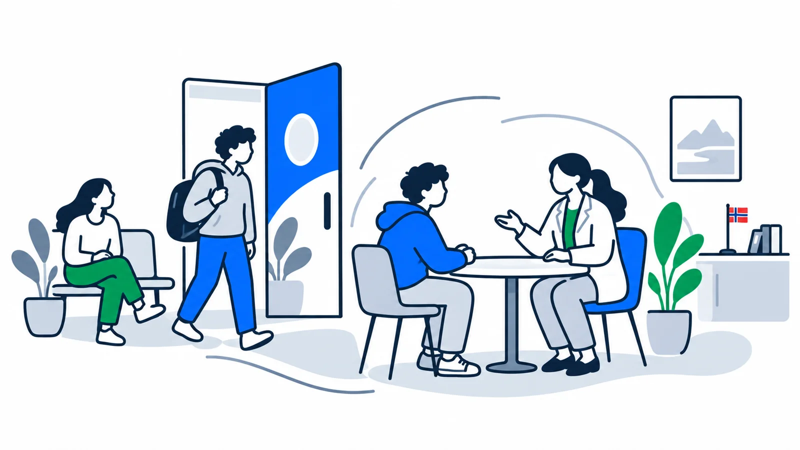 Illustrasjon om Helsestasjon for ungdom: gratis, uten time, taushetsplikt