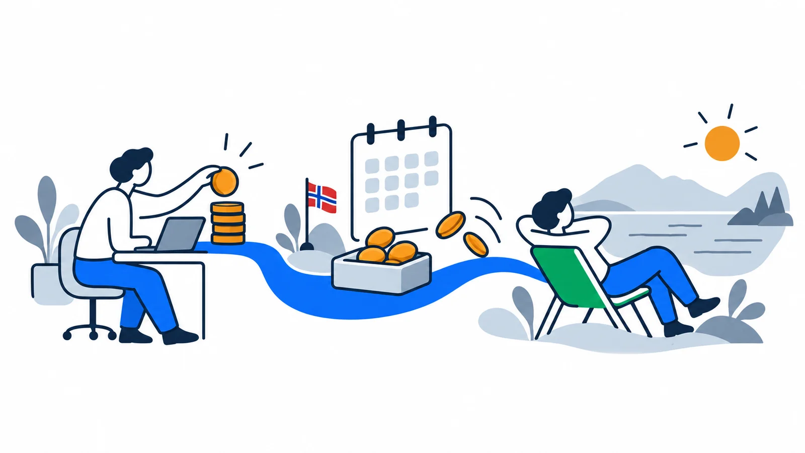 Illustration about Holiday pay and leave 2026: why salary changes in summer