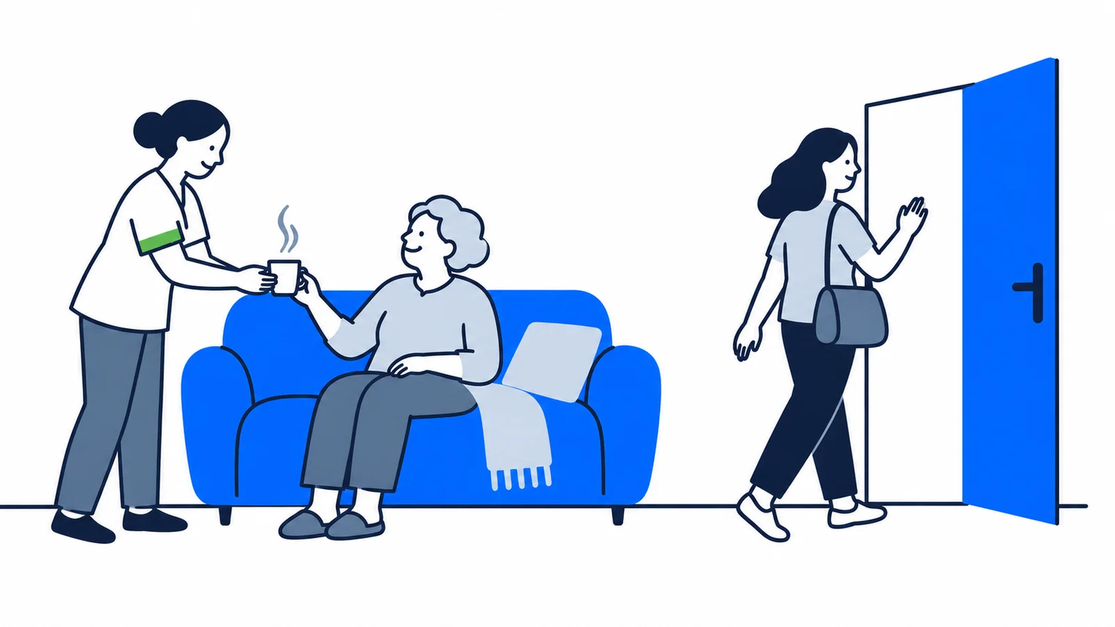 Illustration about Respite care for family carers: how to apply to your municipality