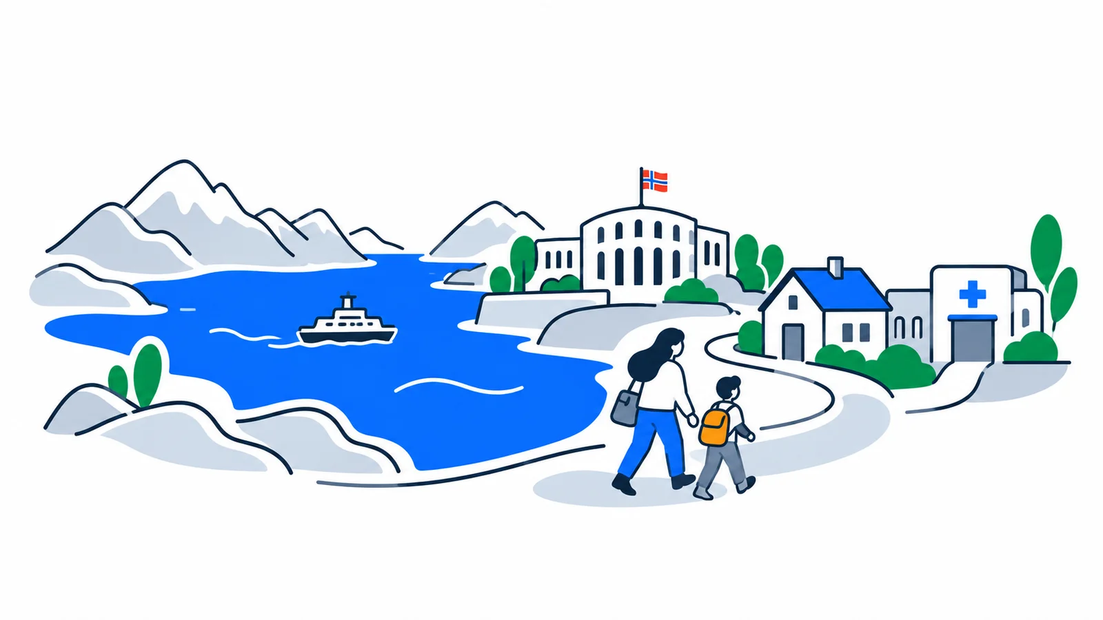 Illustrasjon om Dette er Norge: fakta, styresett og samfunn