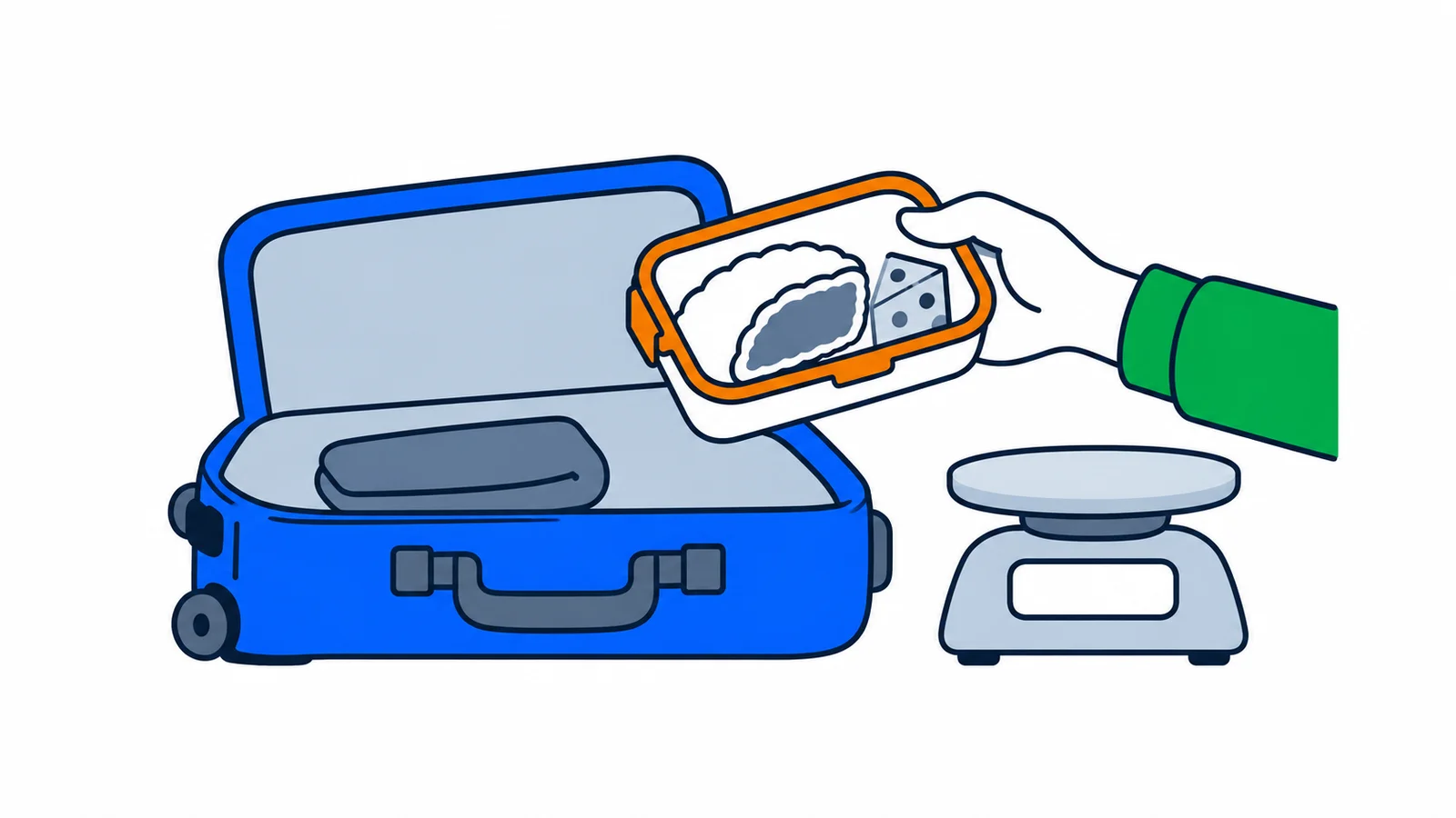 Illustration about Food in your suitcase from abroad: what can the family bring