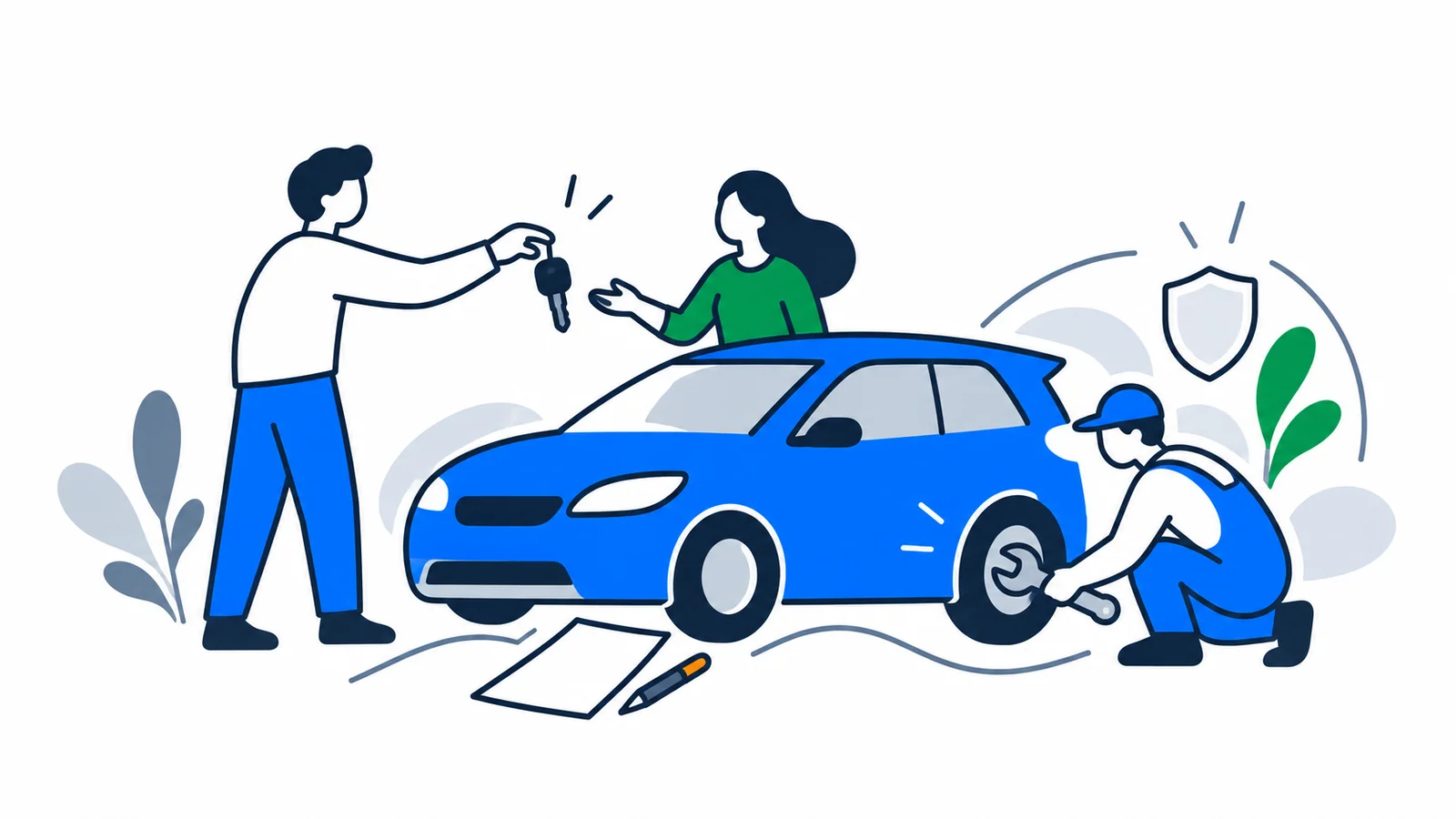 Illustration about Buying and owning a car in Norway: contract, transfer, EU-kontroll and insurance