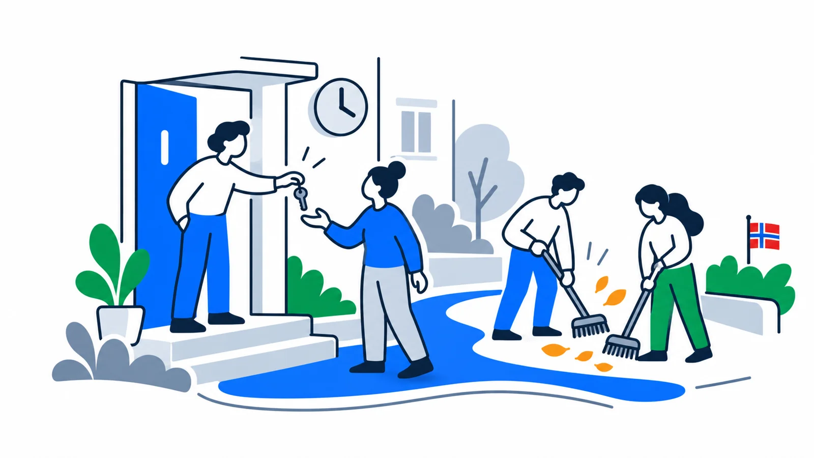 Illustration about Norwegian values and unwritten rules: trust, dugnad and janteloven
