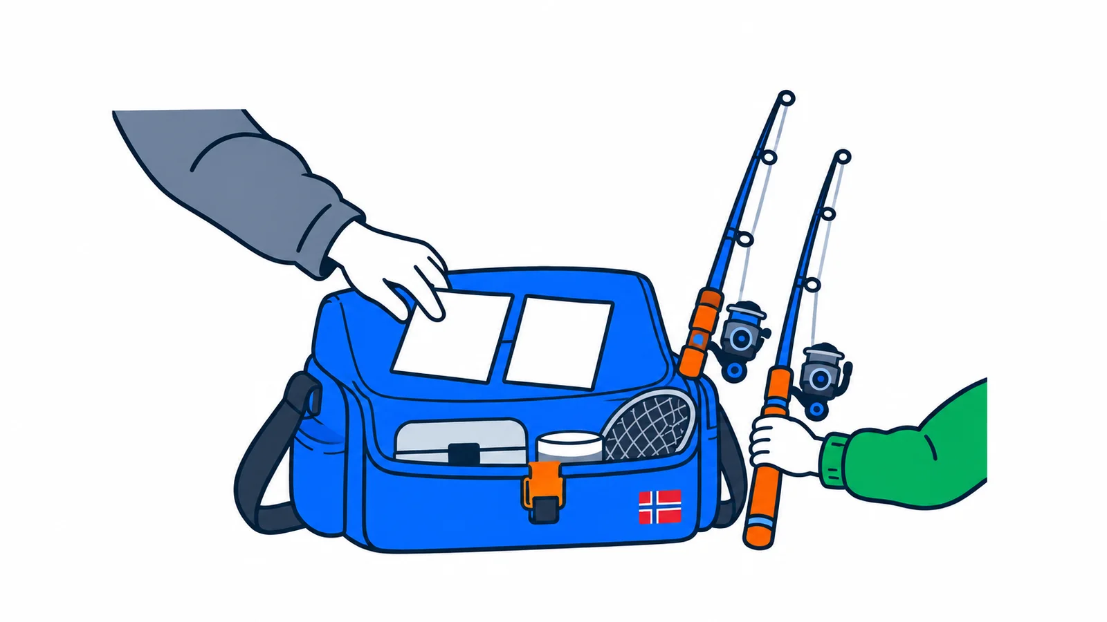 Illustration about Fishing permits and the fishing fee: freshwater fishing with children