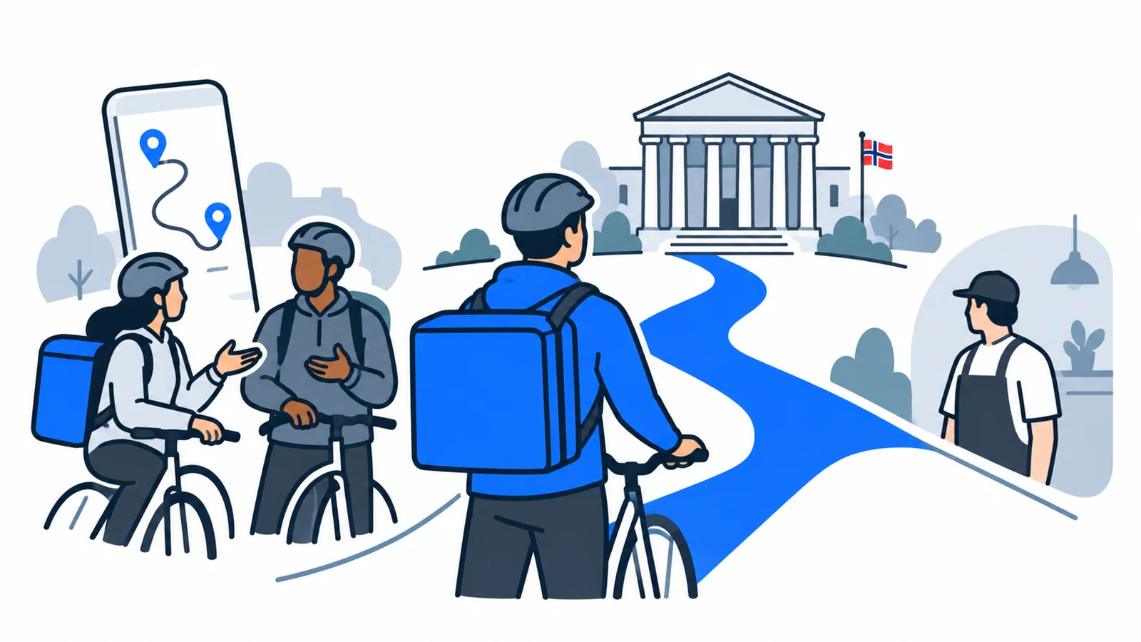 Illustration about Supreme Court will decide if food couriers are employees or self-employed