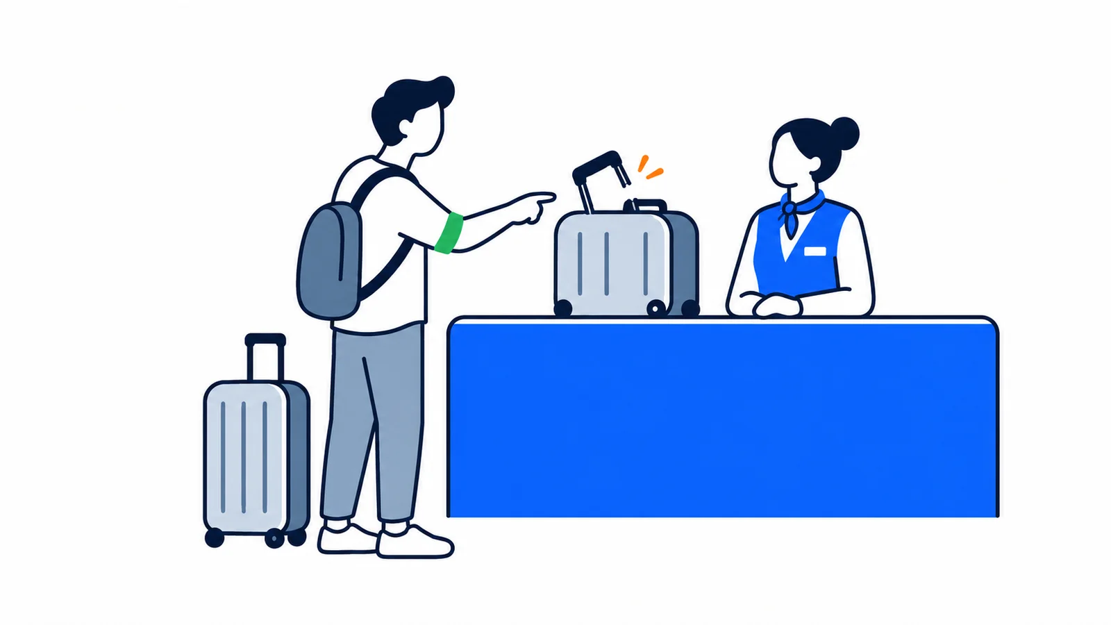 Illustration about Delayed or damaged baggage: report it and claim compensation