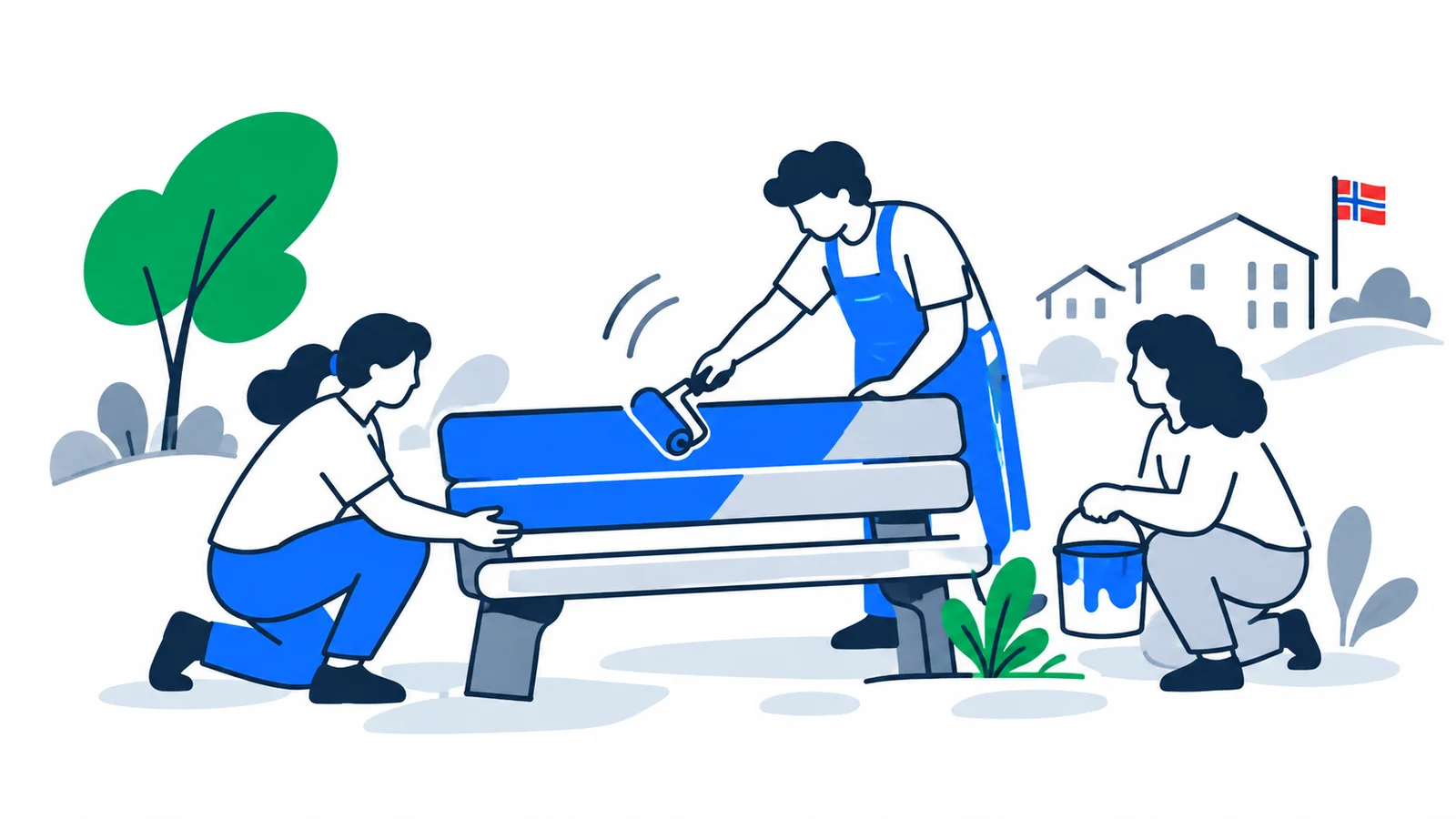 Illustration about Volunteering and Dugnad in Norway: community in practice