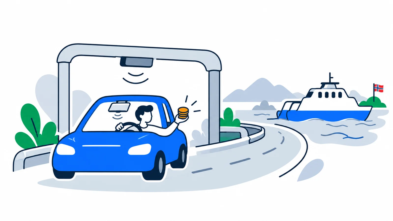 Illustration about Toll charges and AutoPASS in Norway: avoid overpaying