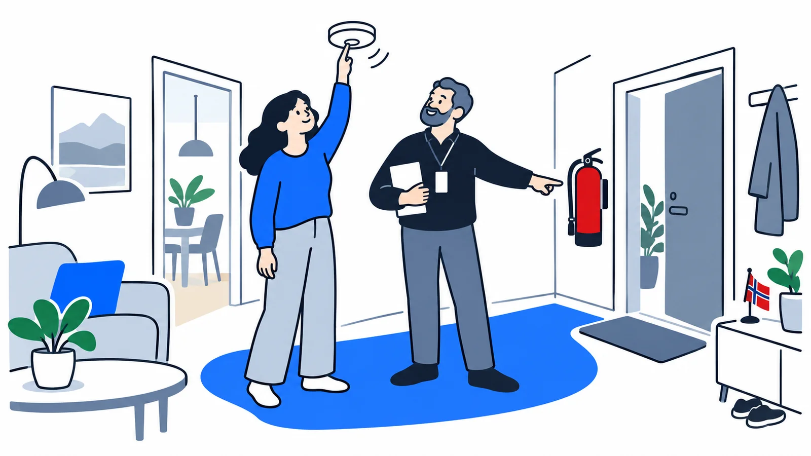 Illustration about Smoke Alarms and Home Fire Safety in Norway