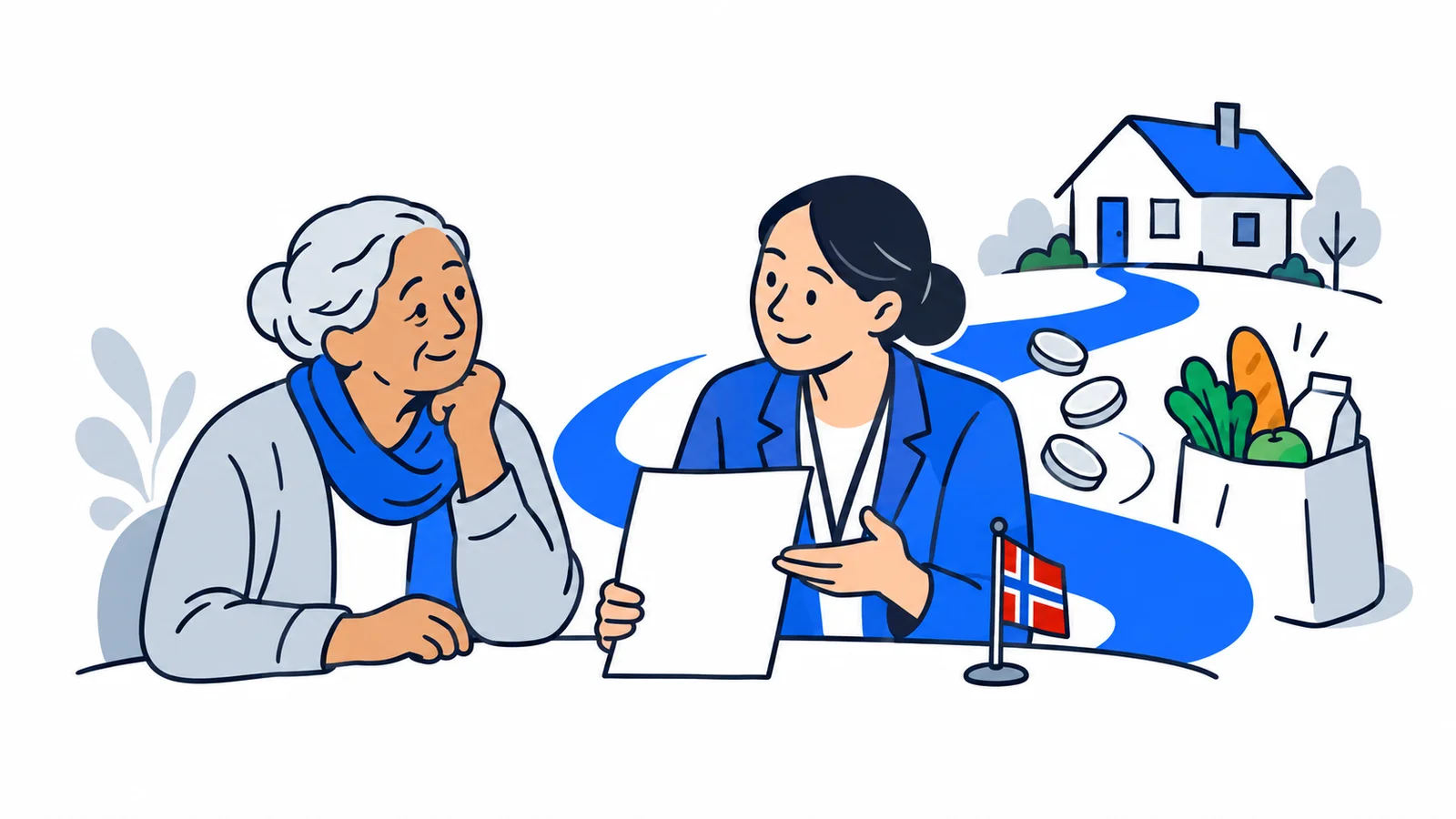 Illustration about Supplementary allowance 2026: minimum income for elderly with short residence