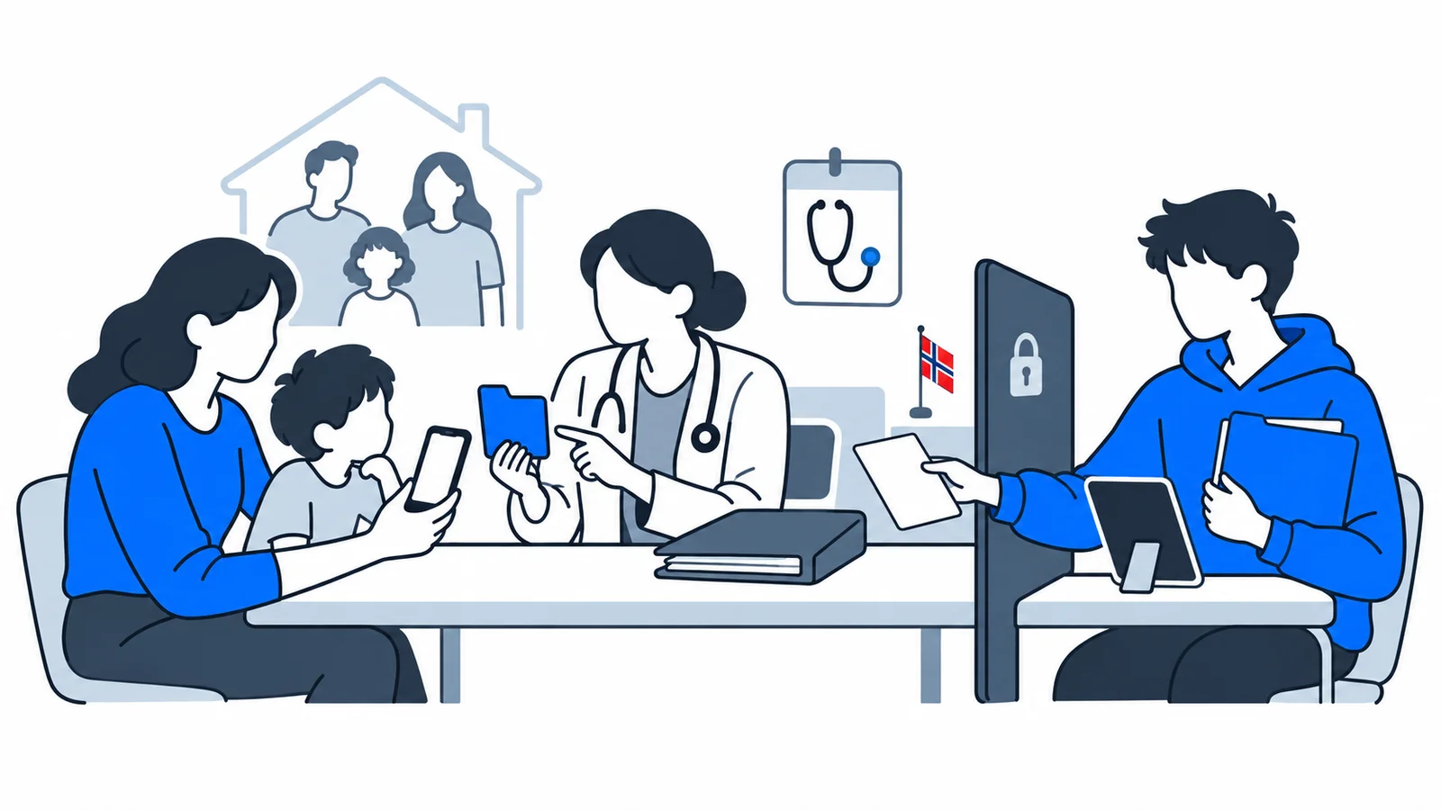 Illustration about Using Helsenorge for your child: what can you see as a parent